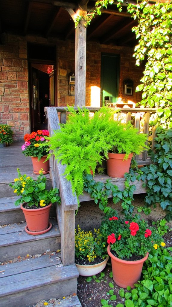 vibrant plants enhance porches