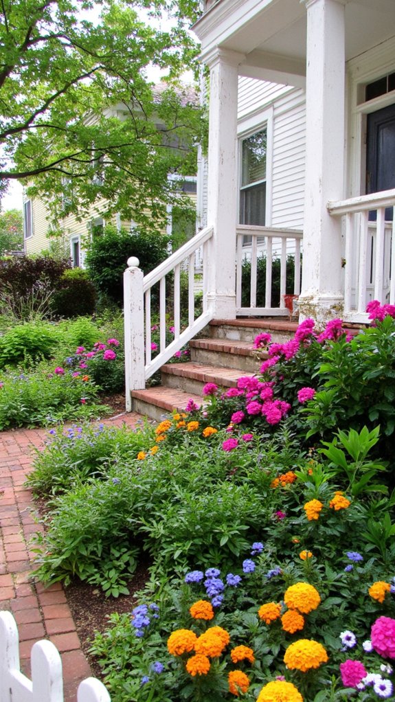 vibrant seasonal flower beds