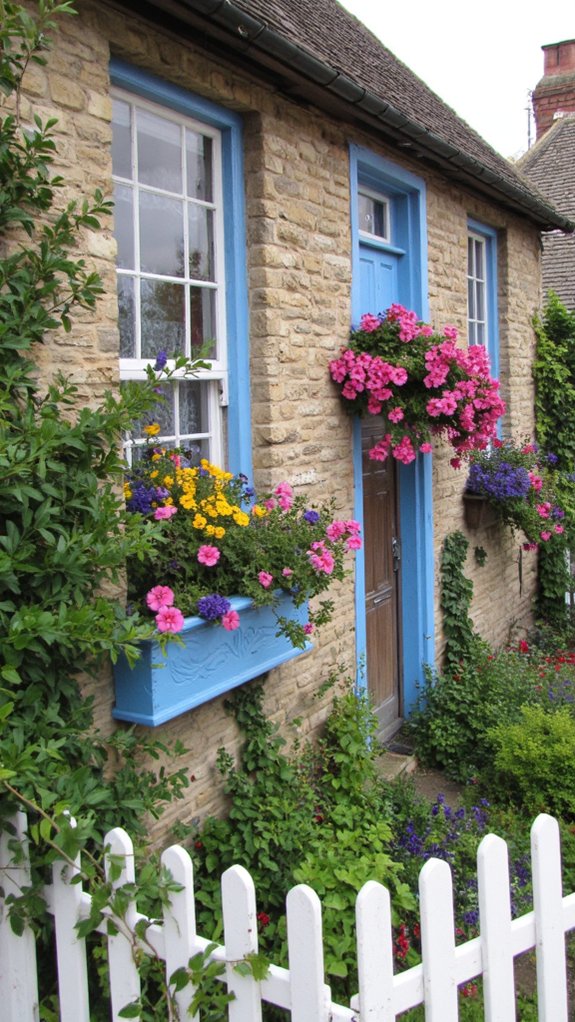 vibrant seasonal window boxes