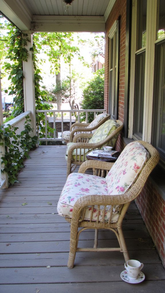 vintage wicker porch retreat