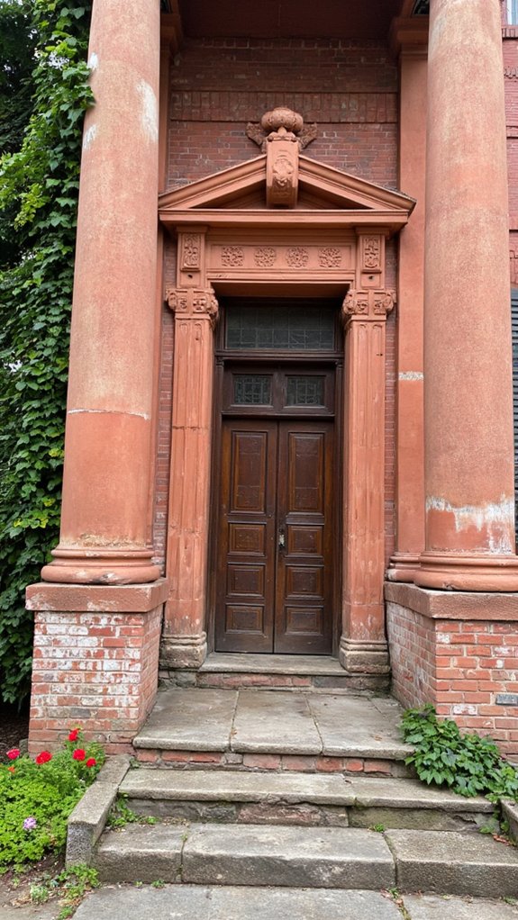 warm terracotta decorative motifs