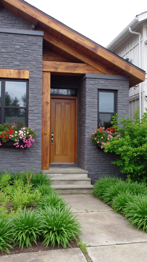 warm wood enhances curb appeal