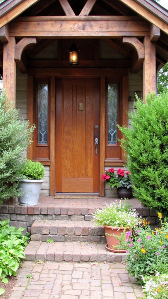 warm wood entryway accents