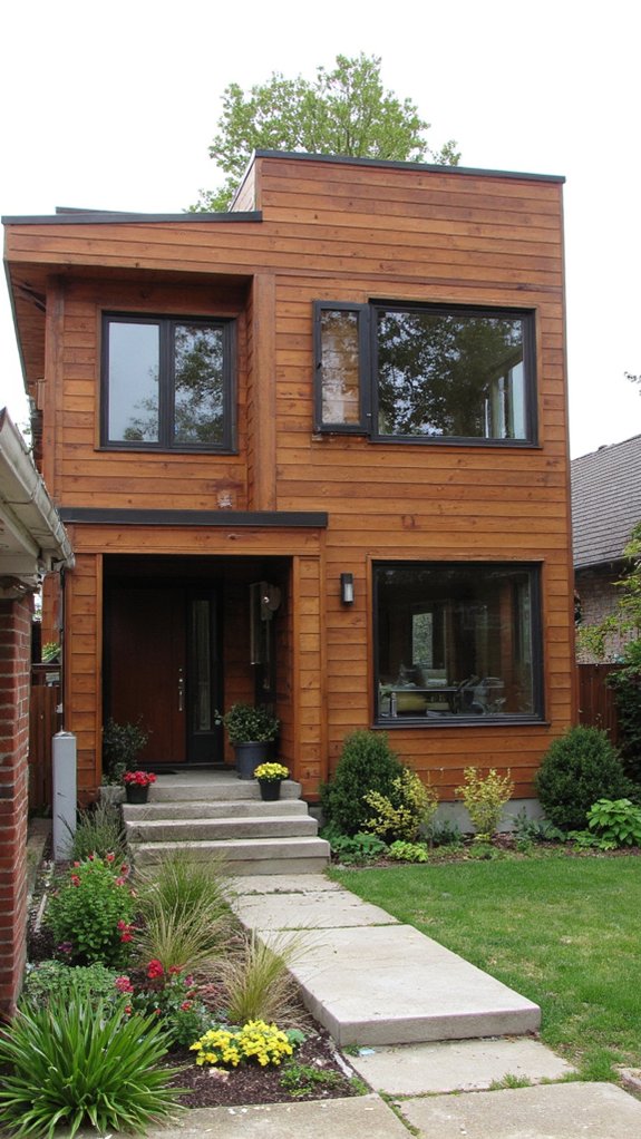 warm wood exterior charm