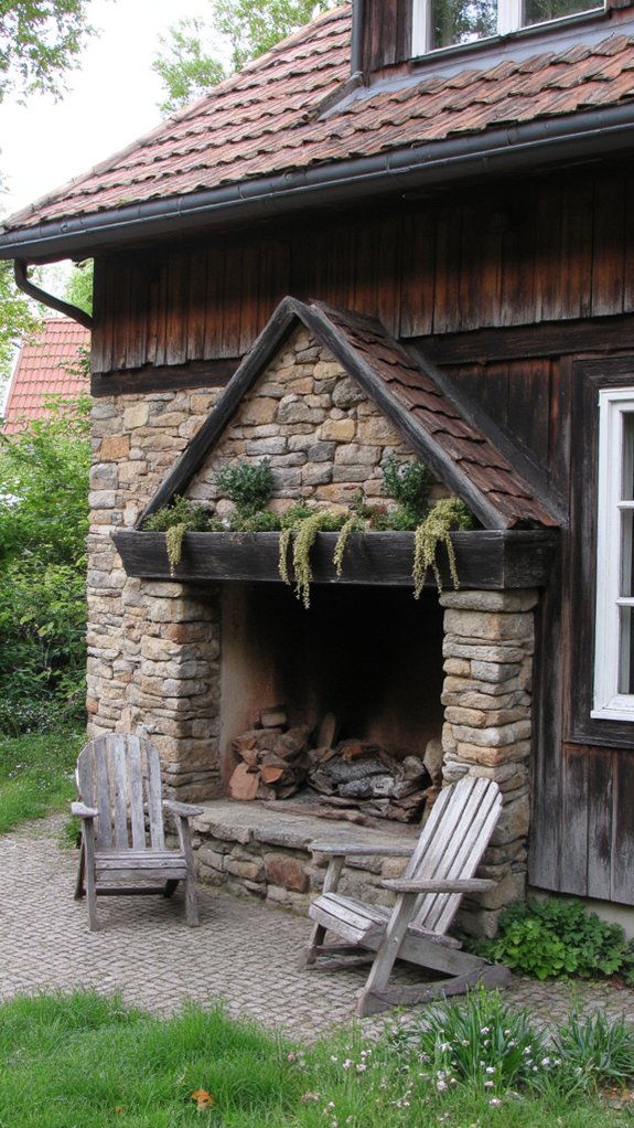 warmth of crackling flames