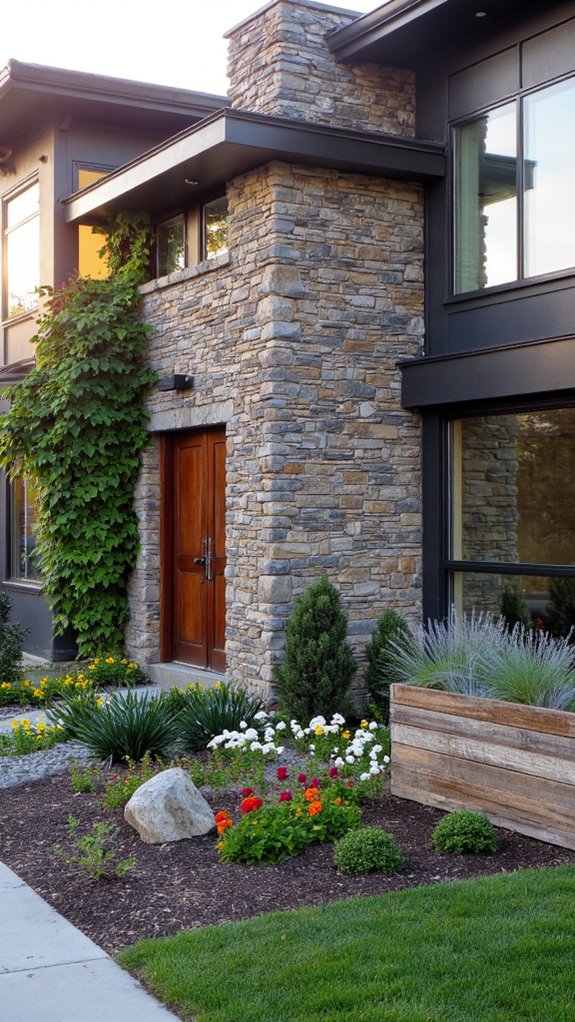 warmth through stone accents