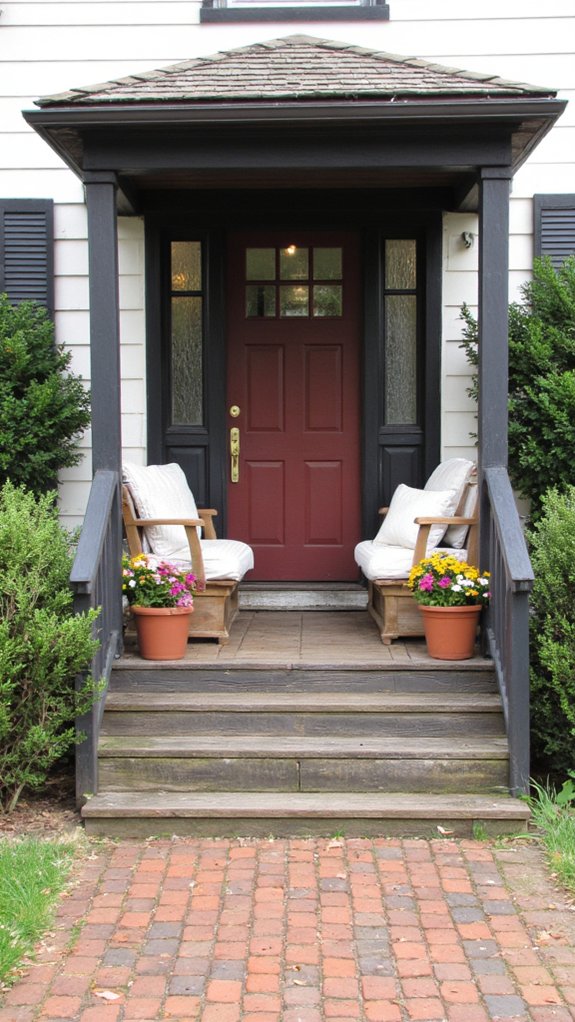welcoming cozy entryway benches