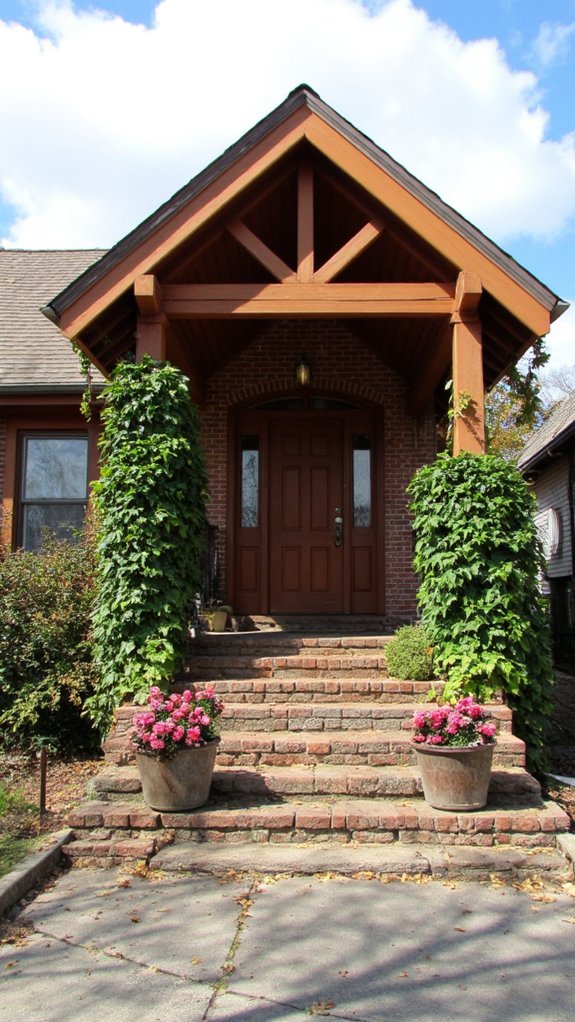 welcoming gabled entryway charm