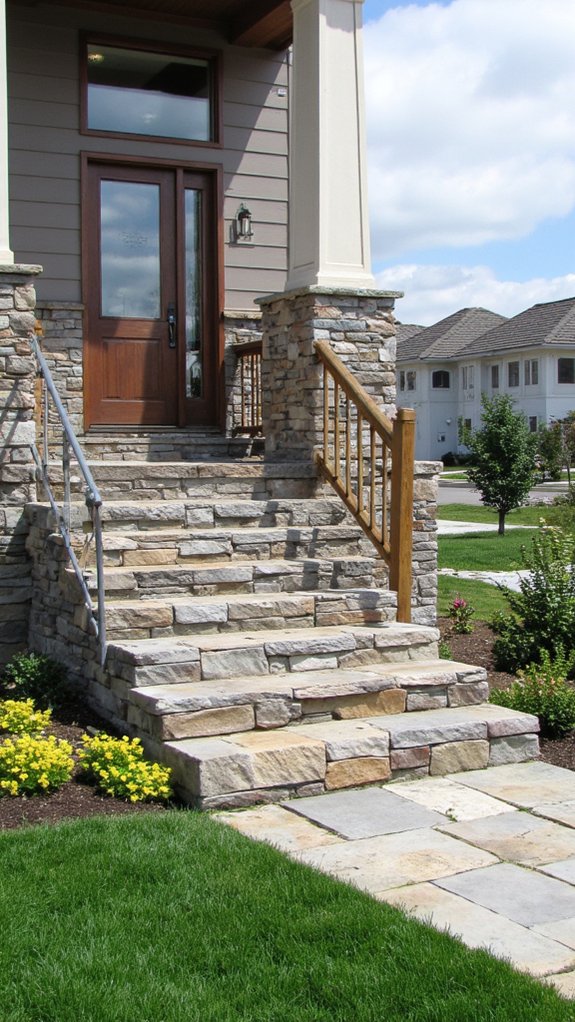 welcoming stone steps entrance