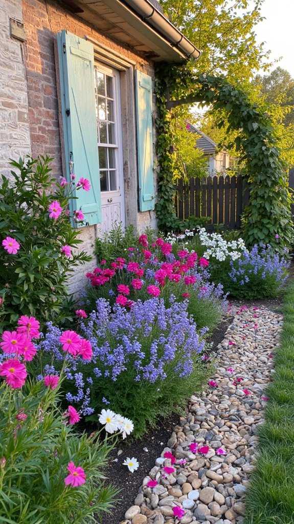 whimsical colorful garden display