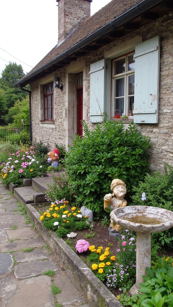 whimsical garden statues enhance