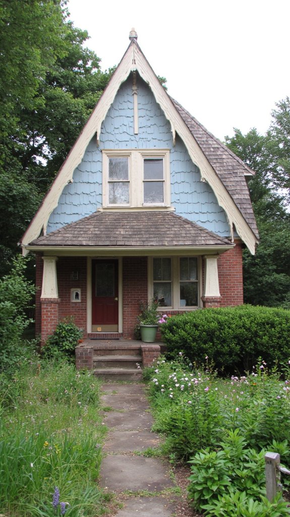 whimsical steep gabled cottage