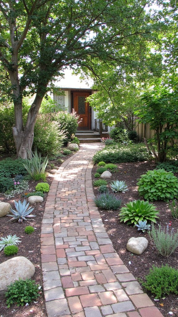 whimsical succulent garden pathway