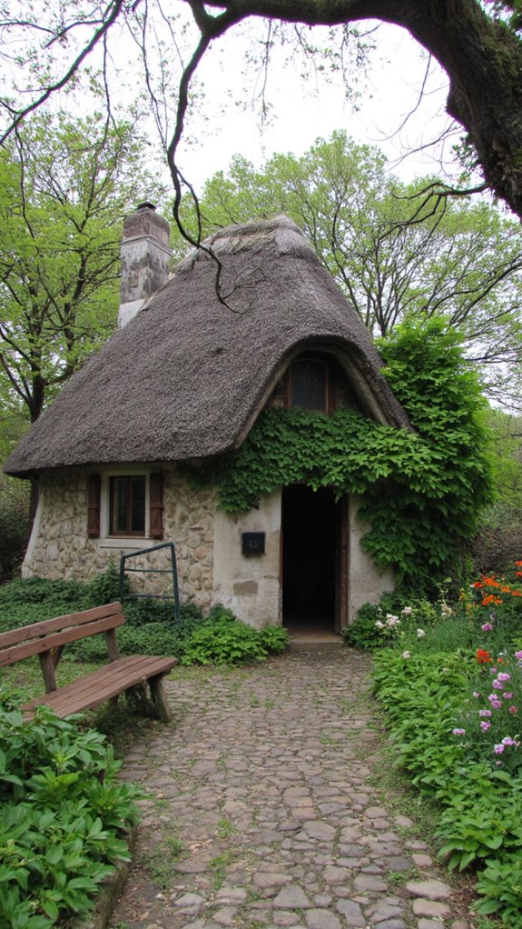 whimsical thatch roofed charm