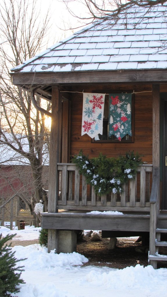 winter cottage festive banners