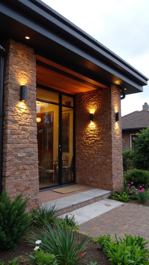 wooden light fixtures enhance ambiance