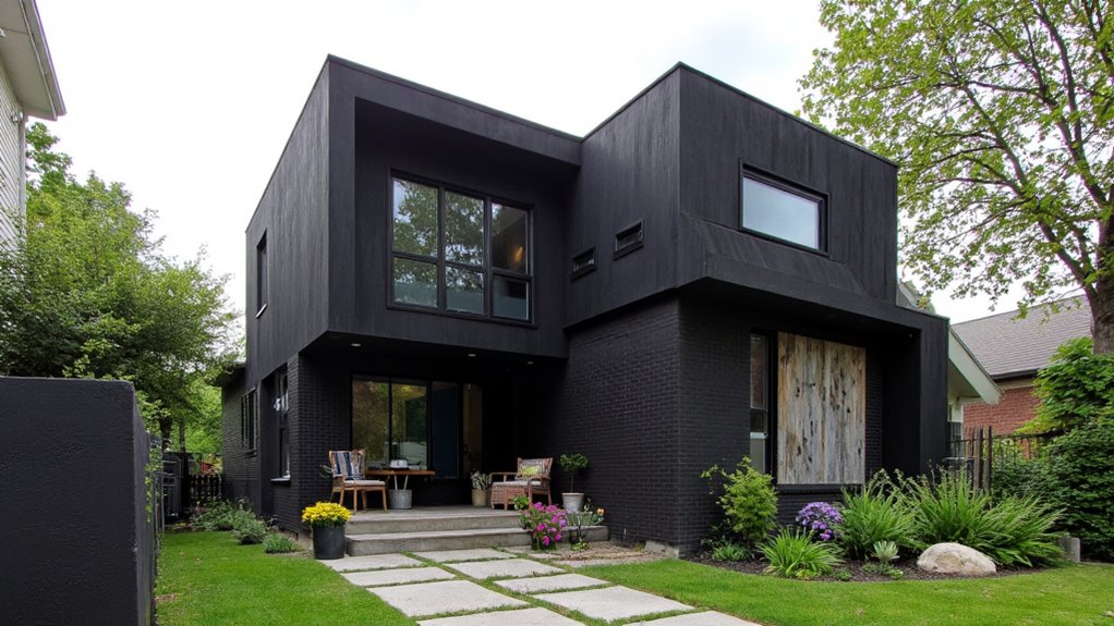 bold geometric black facades