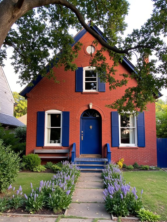 bold navy blue accents