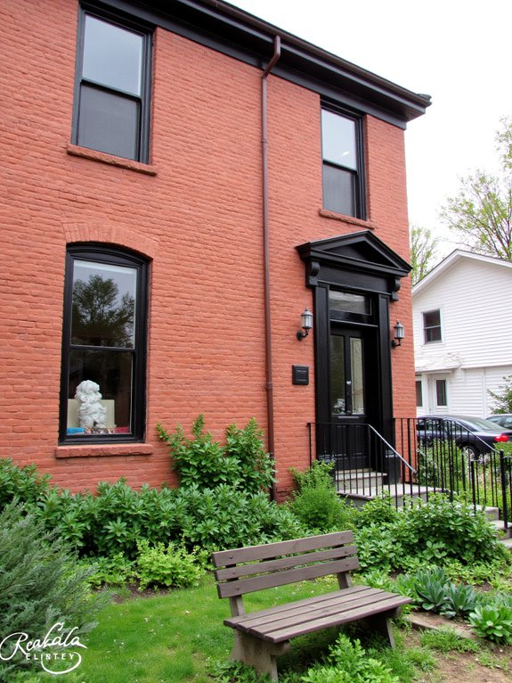 bold red brick contrast
