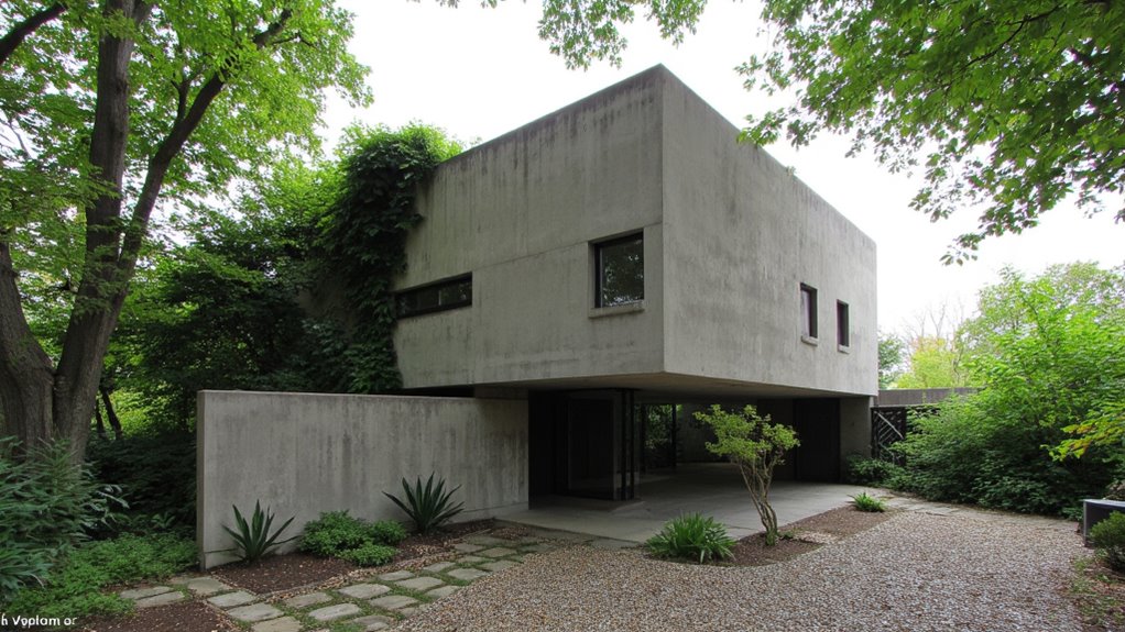 bold sculptural concrete home