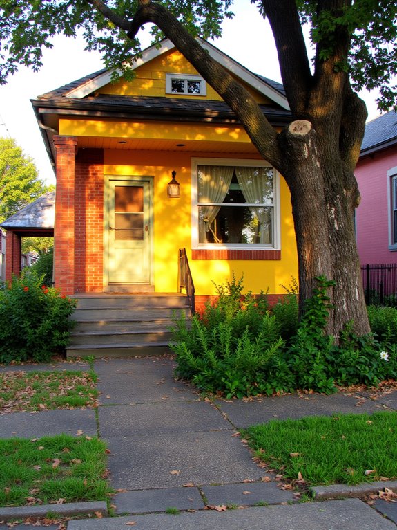 bright yellow brick contrast