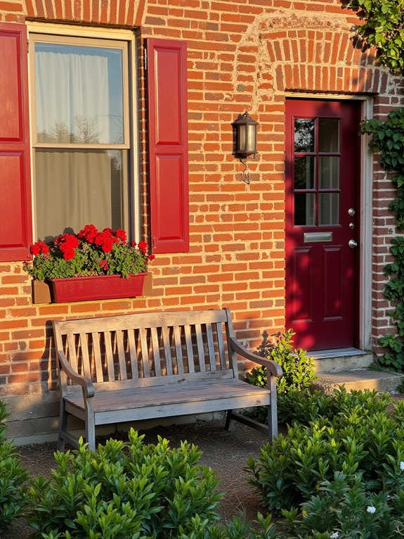 burgundy enhances red brick