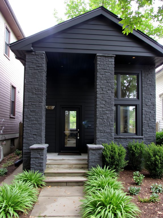 charcoal brick black siding