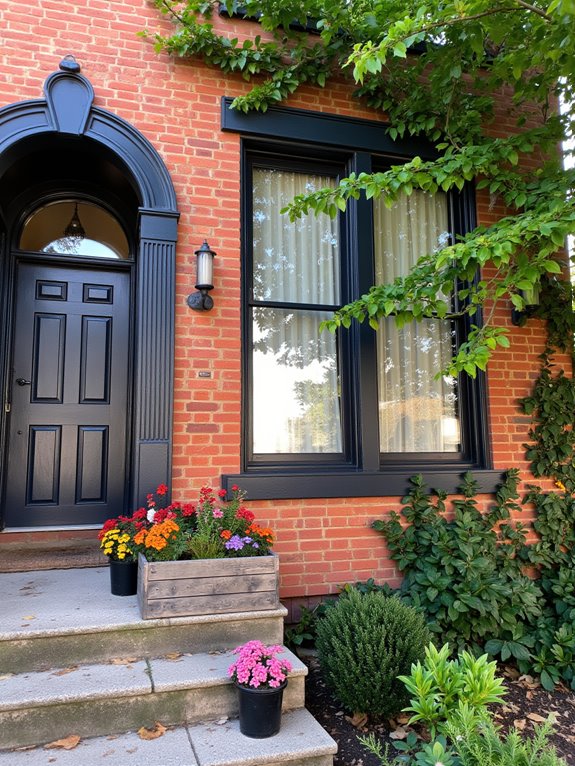 charcoal gray enhances brick