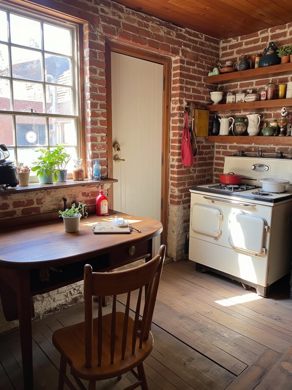 charming brick kitchen accents