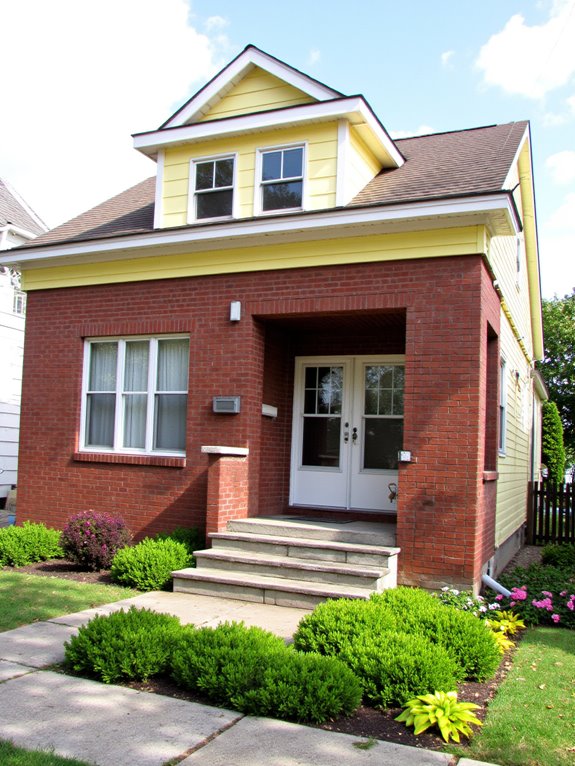 cheerful light yellow siding