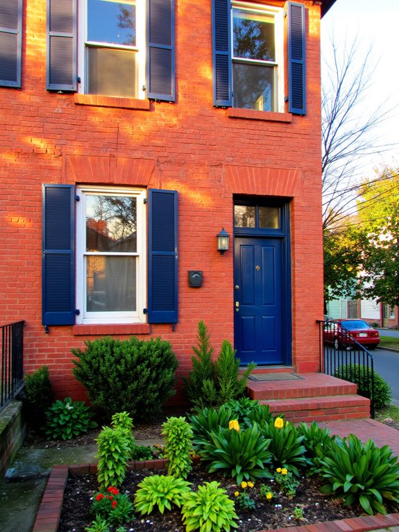 classic navy and brick