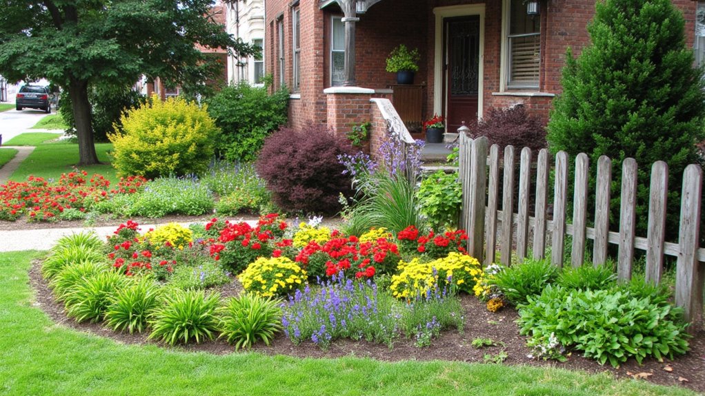 colorful landscaping enhances curb appeal
