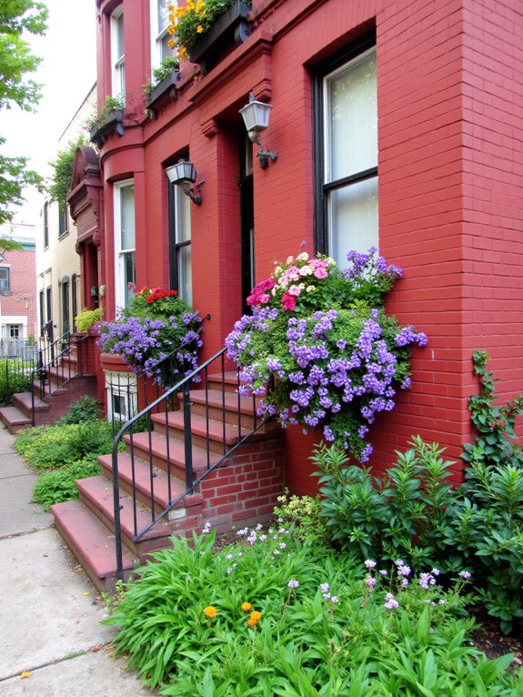 colorful window box flowers