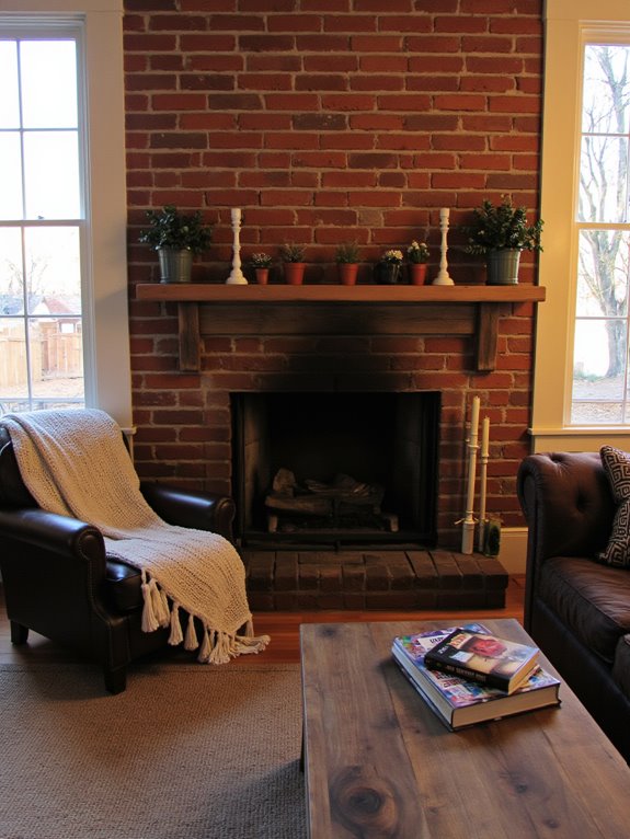 cozy fireplace relaxation setup