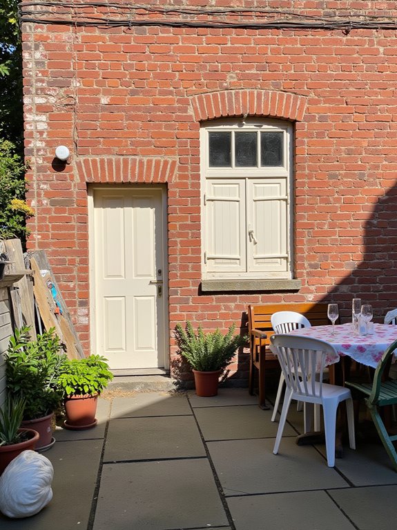 creamy ivory enhances red brick