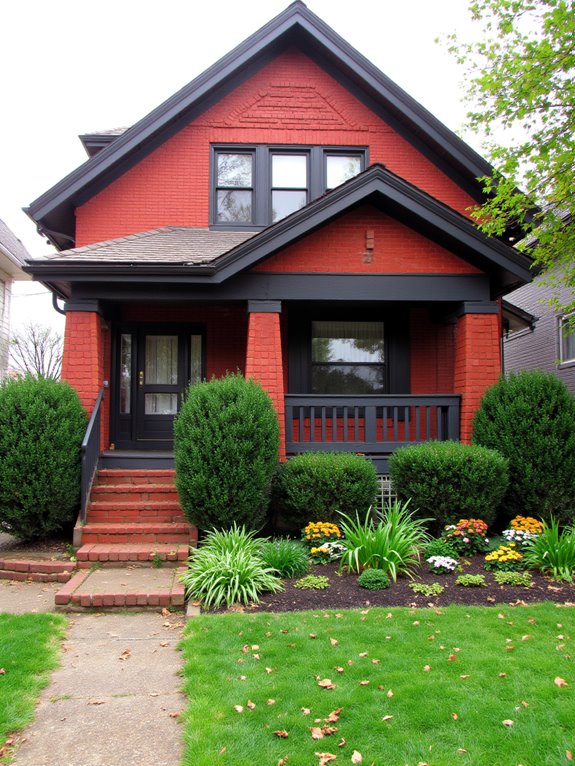 dark railings enhance coziness