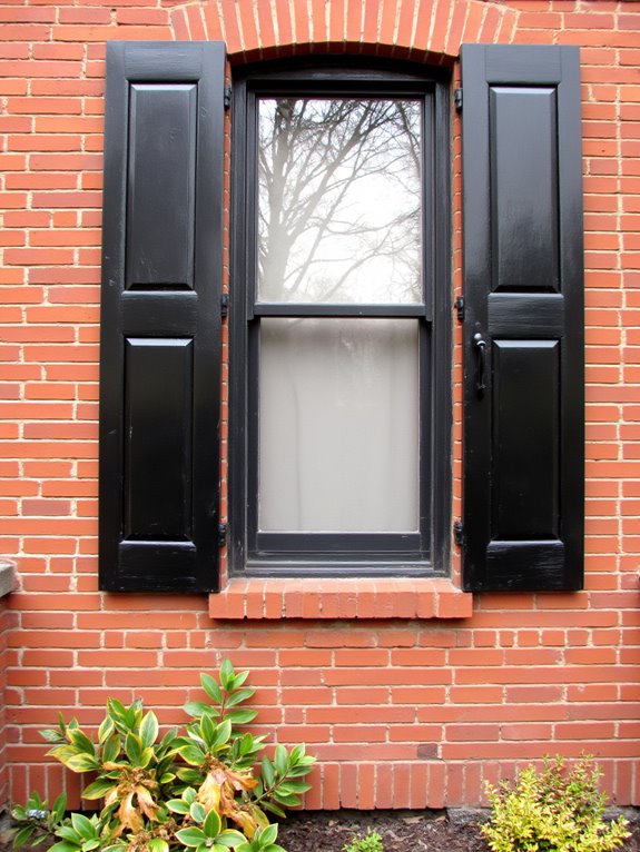 dark shutters enhance curb appeal