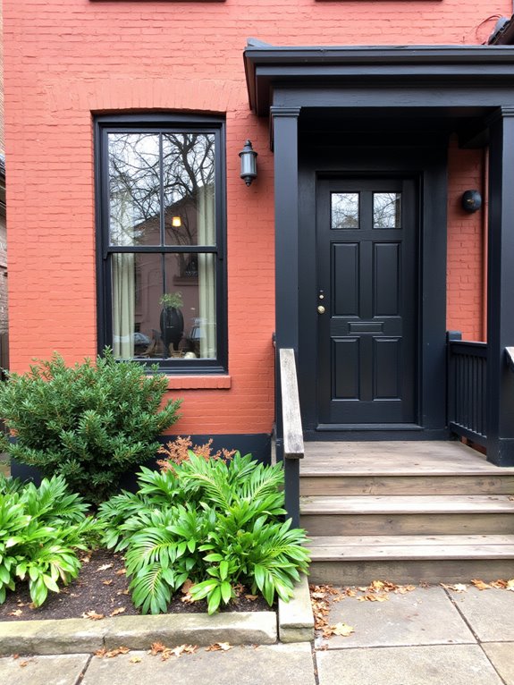 elegant charcoal enhances red brick