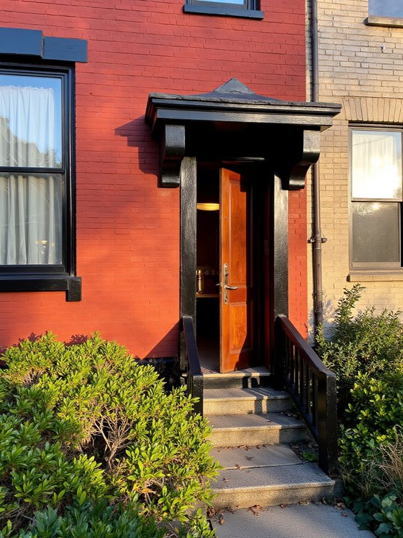 elegant red brick contrast