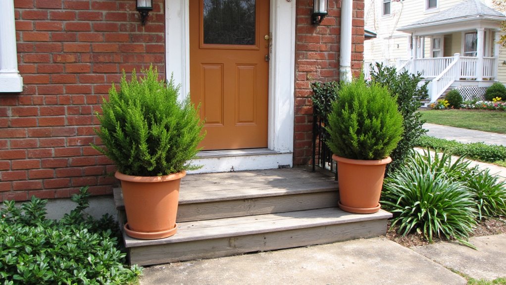 flanking plantings for symmetry