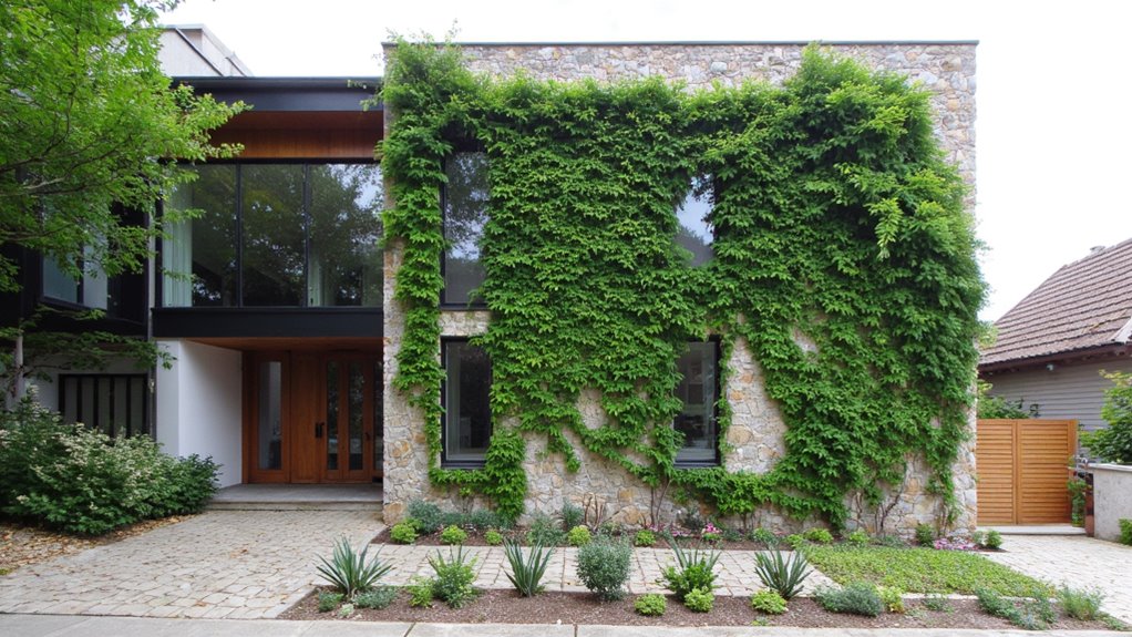 greenery enhances modern facades