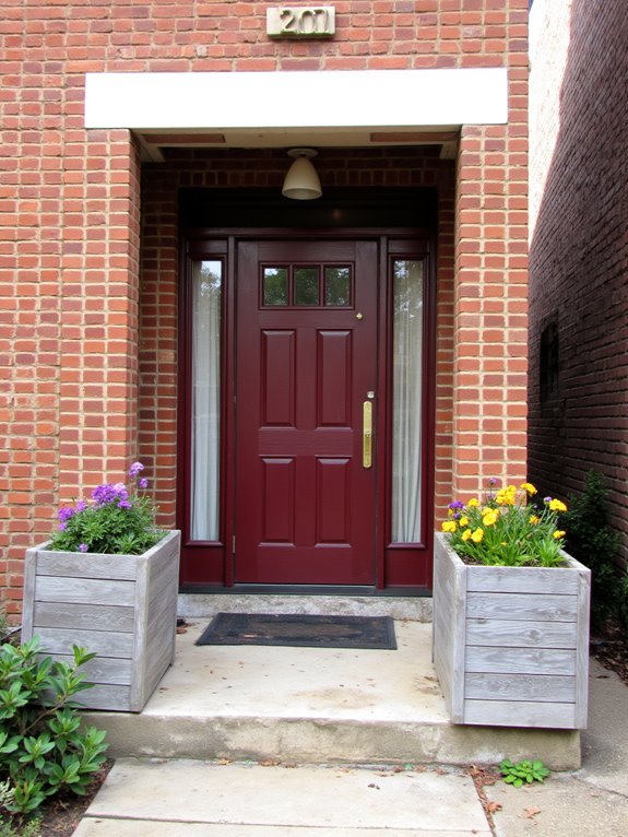 inviting colorful front door