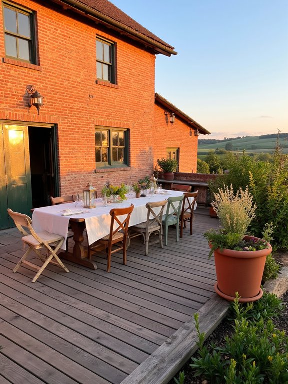 inviting rustic outdoor dining