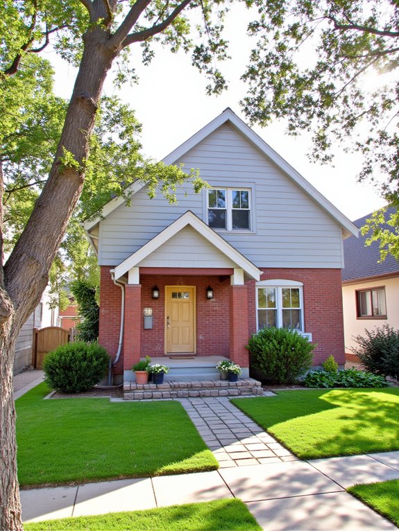 light gray complements brick exteriors