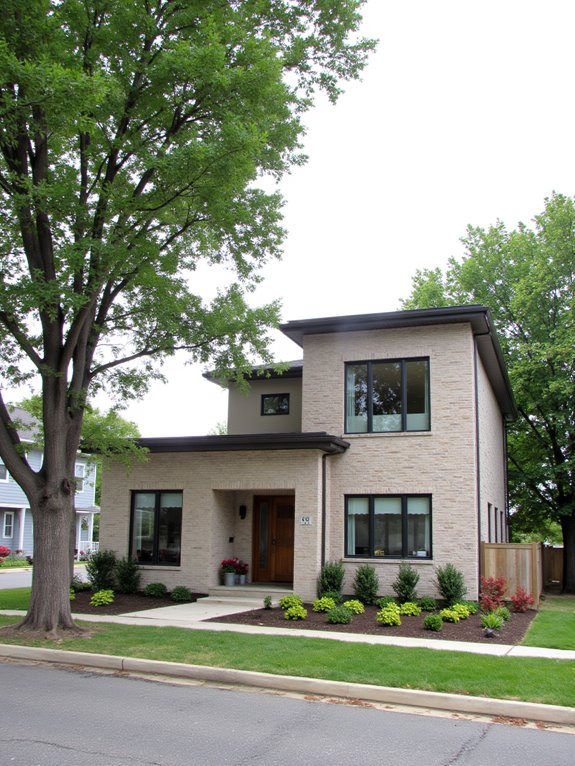 light taupe complements brick