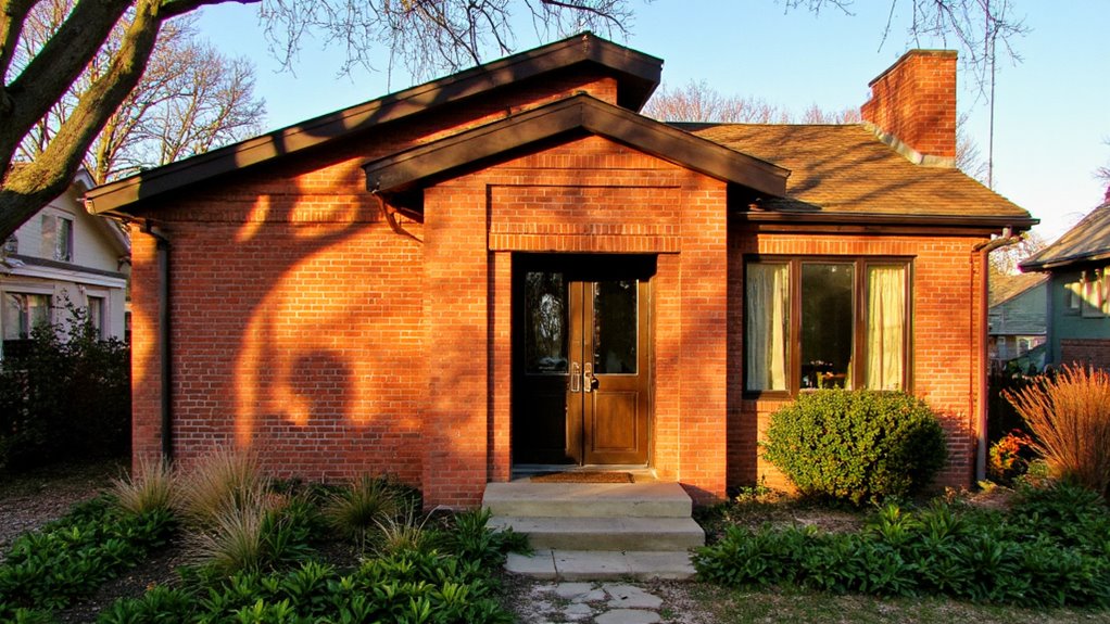 lighting enhances brick facades