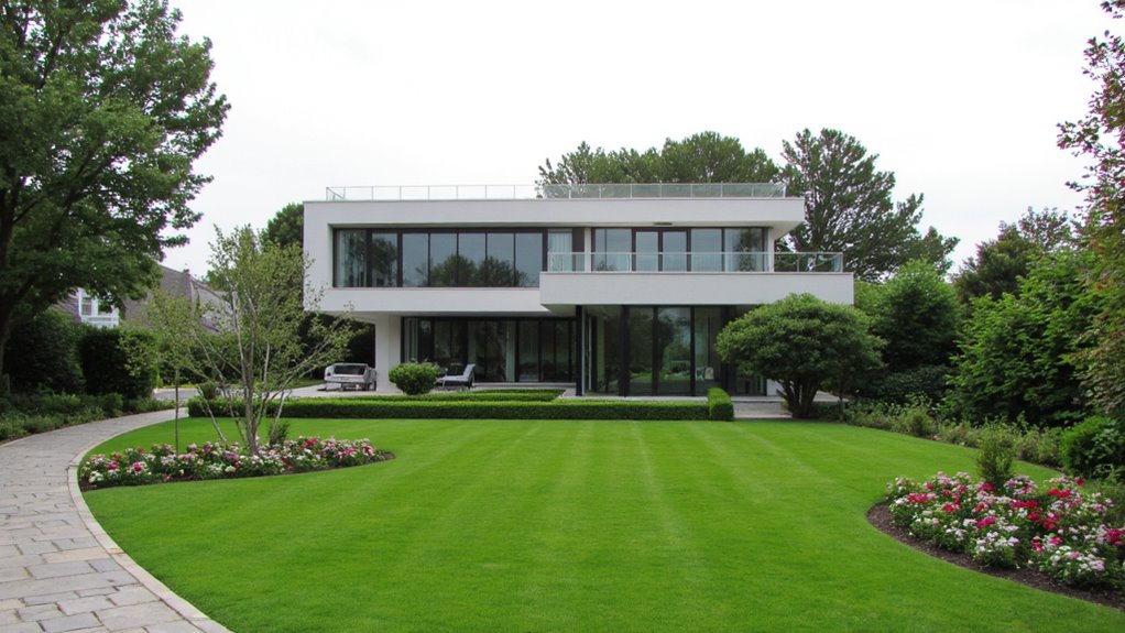 modern mansion landscaping harmony