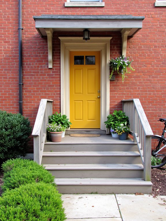 mustard yellow accentuates brick