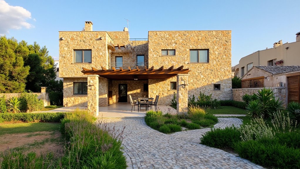 natural stone villa accents