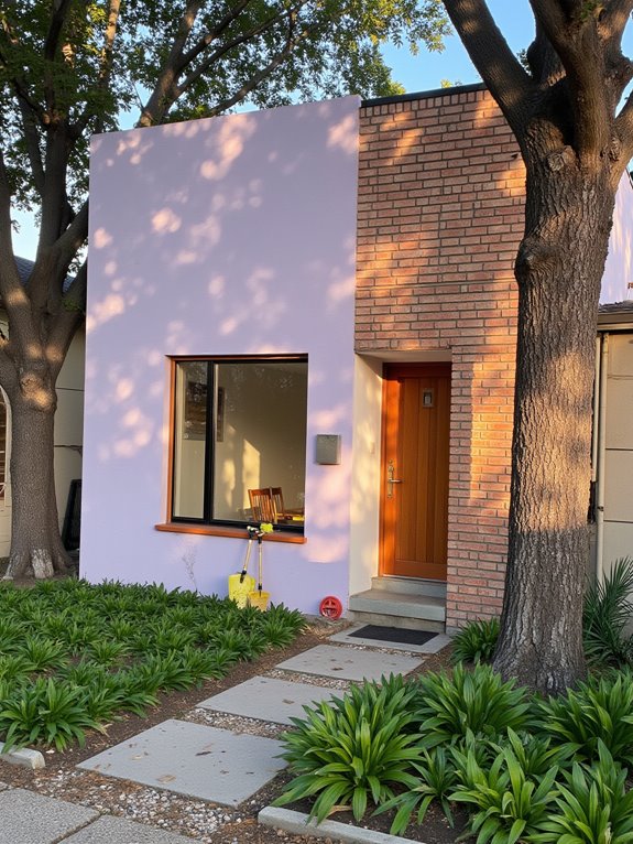 pale lavender enhances brick